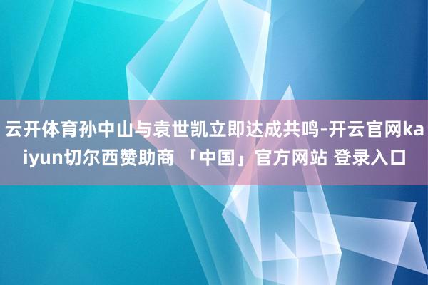 云开体育孙中山与袁世凯立即达成共鸣-开云官网kaiyun切尔西赞助商 「中国」官方网站 登录入口