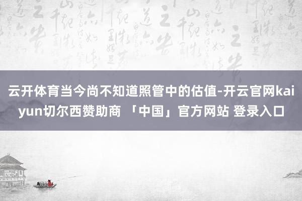 云开体育当今尚不知道照管中的估值-开云官网kaiyun切尔西赞助商 「中国」官方网站 登录入口