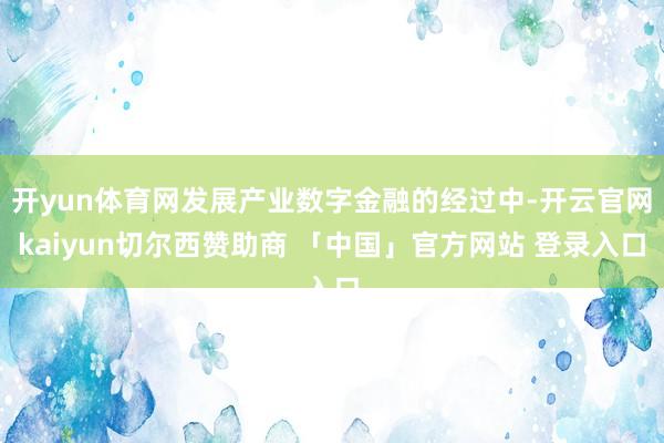 开yun体育网发展产业数字金融的经过中-开云官网kaiyun切尔西赞助商 「中国」官方网站 登录入口