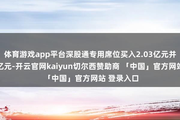 体育游戏app平台深股通专用席位买入2.03亿元并卖出1.99亿元-开云官网kaiyun切尔西赞助商 「中国」官方网站 登录入口