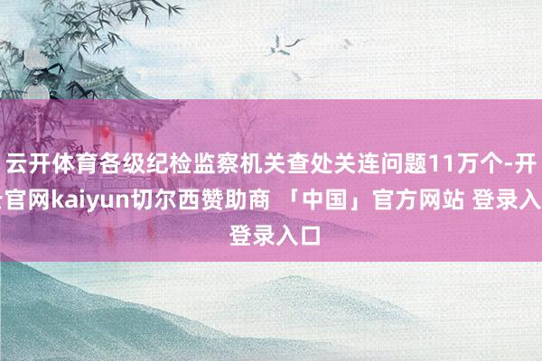 云开体育各级纪检监察机关查处关连问题11万个-开云官网kaiyun切尔西赞助商 「中国」官方网站 登录入口