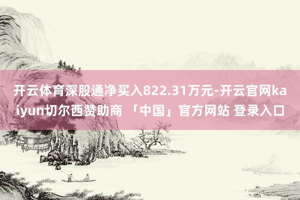 开云体育深股通净买入822.31万元-开云官网kaiyun切尔西赞助商 「中国」官方网站 登录入口