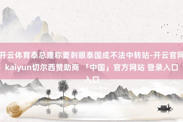 开云体育泰总理称要刺眼泰国成不法中转站-开云官网kaiyun切尔西赞助商 「中国」官方网站 登录入口